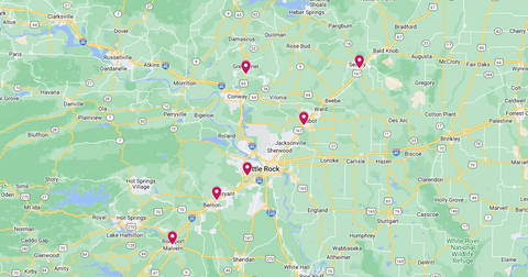 farmers association store locations on map in arkansas